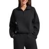 imageG4Free Flurrylux Womens Sweatshirts Fleece Lined Quarter Zip Mock Neck Pullover Winter Fashion Outfits ClothesBlack