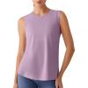 imageG4Free Side Slits Womens Workout Tank Tops Soft Loose Fit High Neck Athletic Tanks Stretch Sleeveless Gym Running TopLight Purple