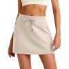 imageG4Free Smoofit Modal Soft Sweat Skirts for Women  ALine Drawstring Summer Casual Lounge Short Skirt with PocketsLight Khaki