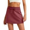 imageG4Free Smoofit Modal Soft Sweat Skirts for Women  ALine Drawstring Summer Casual Lounge Short Skirt with PocketsWine