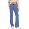 imageG4Free Smoofit Modal Soft Wide Leg Sweatpants Yoga Pants with Pockets Drawcord Casual Lounge PantsDenim Blue