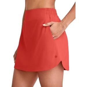 imageG4Free A Line Golf Skirts for Women 15 Elastic High Waisted Tennis Skorts Soft Casual Athletic Inner Shorts 4 PocketsRust Orange