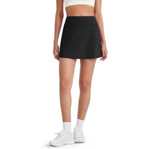 imageG4Free BareFeel 15 Golf Skirts for Women High Waisted A Line Casual Athletic Skorts Inner Shorts with 2 PocketsBlack