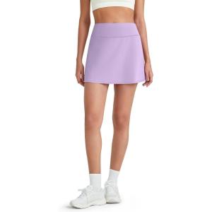 imageG4Free BareFeel 15 Golf Skirts for Women High Waisted A Line Casual Athletic Skorts Inner Shorts with 2 PocketsLight Purple