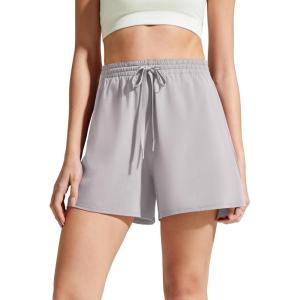 imageG4Free Chillwhisp Split Running Shorts for Women 3 Builtin Shorts for Athletic Workout GymPure Chime Gray