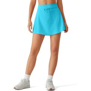 imageG4Free Drawstring Golf Skirts for Women  15 Athletic Curved Hem Tennis Skort Casual Skorts Inner Shorts with Ball PocketSky Blue
