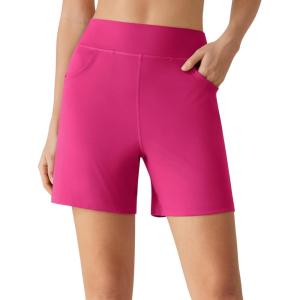 imageG4Free EverGoing Athletic Shorts for Women  5 High Waisted Wide Leg Casual Shorts with PocketsHot Pink