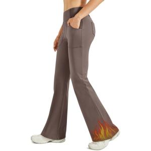 imageG4Free Fleece Lined Leggings Women Yoga Dress Pants with 4 Pockets Stretchy Work Pants Business Casual 293133Taupe