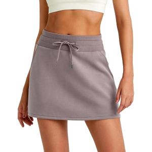 imageG4Free Smoofit Modal Soft Sweat Skirts for Women  ALine Drawstring Summer Casual Lounge Short Skirt with PocketsTaupe