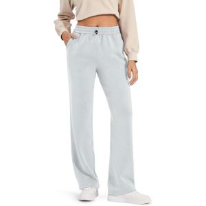 imageG4Free Smoofit Modal Soft Wide Leg Sweatpants Yoga Pants with Pockets Drawcord Casual Lounge PantsLight Gray