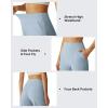 imageG4Free Ribbed Bermuda Shorts for Women 1011 High Waisted Crossover Shorts with Pockets for Workout Casual SummerBlue Willow