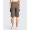 imageG4Free Ribbed Bermuda Shorts for Women 1011 High Waisted Crossover Shorts with Pockets for Workout Casual SummerDark Brown
