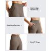 imageG4Free Ribbed Bermuda Shorts for Women 1011 High Waisted Crossover Shorts with Pockets for Workout Casual SummerDark Brown
