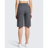 imageG4Free Ribbed Bermuda Shorts for Women 1011 High Waisted Crossover Shorts with Pockets for Workout Casual SummerDark Gray
