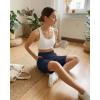 imageG4Free Ribbed Bermuda Shorts for Women 1011 High Waisted Crossover Shorts with Pockets for Workout Casual SummerDark Navy