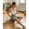 imageG4Free Ribbed Bermuda Shorts for Women 1011 High Waisted Crossover Shorts with Pockets for Workout Casual SummerGray Olive
