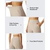 imageG4Free Ribbed Bermuda Shorts for Women 1011 High Waisted Crossover Shorts with Pockets for Workout Casual SummerLight Khaki