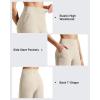 imageG4Free Ribbed Bermuda Shorts for Women 1011 High Waisted Crossover Shorts with Pockets for Workout Casual SummerLight Khaki