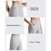 imageG4Free Ribbed Bermuda Shorts for Women 1011 High Waisted Crossover Shorts with Pockets for Workout Casual SummerSilver Gray