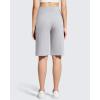imageG4Free Ribbed Bermuda Shorts for Women 1011 High Waisted Crossover Shorts with Pockets for Workout Casual SummerSilver Gray