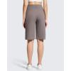 imageG4Free Ribbed Bermuda Shorts for Women 1011 High Waisted Crossover Shorts with Pockets for Workout Casual SummerTaupe