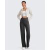 imageG4Free Womens Ribbed Knit Wide Leg Pants with Pockets Lightweight Stretchy Yoga Pants Casual LoungeBlack