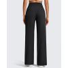 imageG4Free Womens Ribbed Knit Wide Leg Pants with Pockets Lightweight Stretchy Yoga Pants Casual LoungeBlack