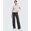 imageG4Free Womens Ribbed Knit Wide Leg Pants with Pockets Lightweight Stretchy Yoga Pants Casual LoungeBlack