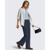 imageG4Free Womens Ribbed Knit Wide Leg Pants with Pockets Lightweight Stretchy Yoga Pants Casual LoungeDark Blue