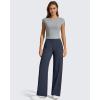 imageG4Free Womens Ribbed Knit Wide Leg Pants with Pockets Lightweight Stretchy Yoga Pants Casual LoungeDark Blue
