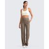 imageG4Free Womens Ribbed Knit Wide Leg Pants with Pockets Lightweight Stretchy Yoga Pants Casual LoungeDark Brown