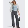 imageG4Free Womens Ribbed Knit Wide Leg Pants with Pockets Lightweight Stretchy Yoga Pants Casual LoungeDark Gray