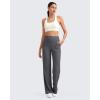 imageG4Free Womens Ribbed Knit Wide Leg Pants with Pockets Lightweight Stretchy Yoga Pants Casual LoungeDark Gray