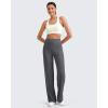 imageG4Free Womens Ribbed Knit Wide Leg Pants with Pockets Lightweight Stretchy Yoga Pants Casual LoungeDark Gray