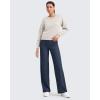 imageG4Free Womens Ribbed Knit Wide Leg Pants with Pockets Lightweight Stretchy Yoga Pants Casual LoungeDark Navy