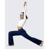 imageG4Free Womens Ribbed Knit Wide Leg Pants with Pockets Lightweight Stretchy Yoga Pants Casual LoungeDark Navy