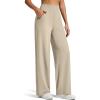 imageG4Free Womens Ribbed Knit Wide Leg Pants with Pockets Lightweight Stretchy Yoga Pants Casual LoungeDirty Latte