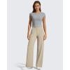 imageG4Free Womens Ribbed Knit Wide Leg Pants with Pockets Lightweight Stretchy Yoga Pants Casual LoungeDirty Latte