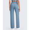 imageG4Free Womens Ribbed Knit Wide Leg Pants with Pockets Lightweight Stretchy Yoga Pants Casual LoungeDusty Blue