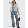 imageG4Free Womens Ribbed Knit Wide Leg Pants with Pockets Lightweight Stretchy Yoga Pants Casual LoungeGray Blue