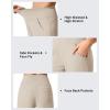 imageG4Free Womens Ribbed Knit Wide Leg Pants with Pockets Lightweight Stretchy Yoga Pants Casual LoungeLight Khaki