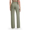 imageG4Free Womens Ribbed Knit Wide Leg Pants with Pockets Lightweight Stretchy Yoga Pants Casual LoungeMisty Green