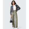 imageG4Free Womens Ribbed Knit Wide Leg Pants with Pockets Lightweight Stretchy Yoga Pants Casual LoungeMisty Green