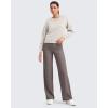 imageG4Free Womens Ribbed Knit Wide Leg Pants with Pockets Lightweight Stretchy Yoga Pants Casual LoungeTaupe
