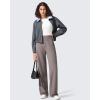 imageG4Free Womens Ribbed Knit Wide Leg Pants with Pockets Lightweight Stretchy Yoga Pants Casual LoungeTaupe
