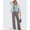 imageG4Free Womens Ribbed Knit Wide Leg Pants with Pockets Lightweight Stretchy Yoga Pants Casual LoungeTaupe