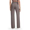 imageG4Free Womens Ribbed Knit Wide Leg Pants with Pockets Lightweight Stretchy Yoga Pants Casual LoungeTaupe