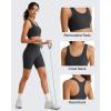 imageG4Free Ribbed Crewneck Sports Bras Padded for Women  Racerback Crop Tank Tops Workout Yoga Medium ImpactBlack