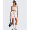 imageG4Free Ribbed Crewneck Sports Bras Padded for Women  Racerback Crop Tank Tops Workout Yoga Medium ImpactBlush