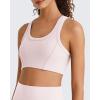 imageG4Free Ribbed Crewneck Sports Bras Padded for Women  Racerback Crop Tank Tops Workout Yoga Medium ImpactBlush